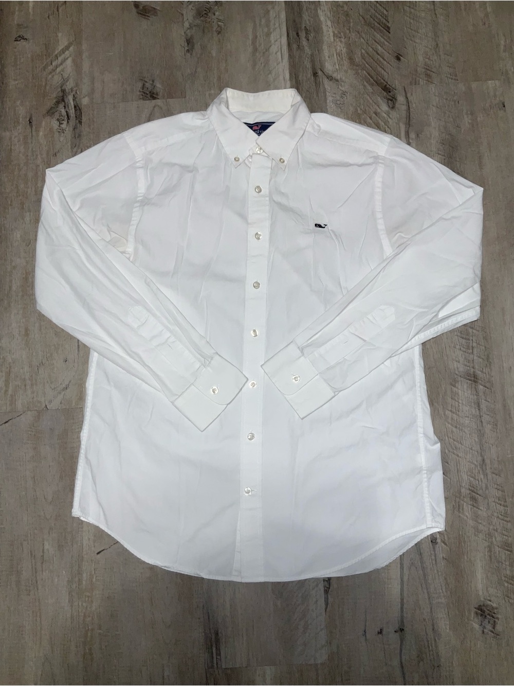 (Bin 15) Vineyard Vines, White Button-Down Dress Shirt, Size M